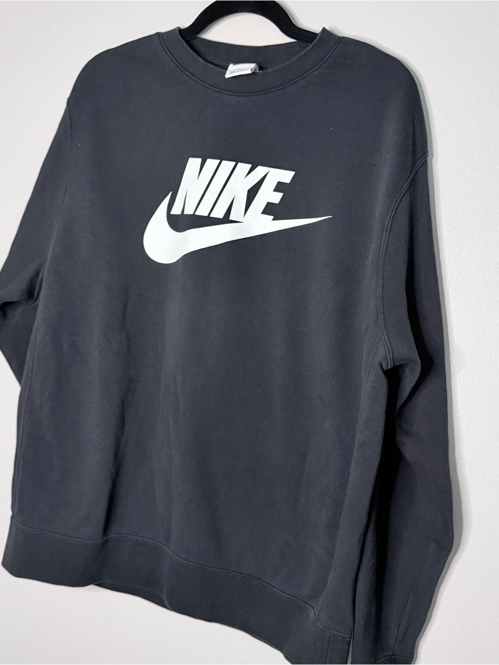 Nike Women’s Black Crewneck Sweatshirt with White Logo
